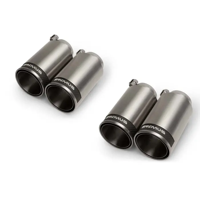 Remus Stainless Steel 98Mm Street Race Exhaust Tips With Carbon Fibre Inserts – Set Of 4 1