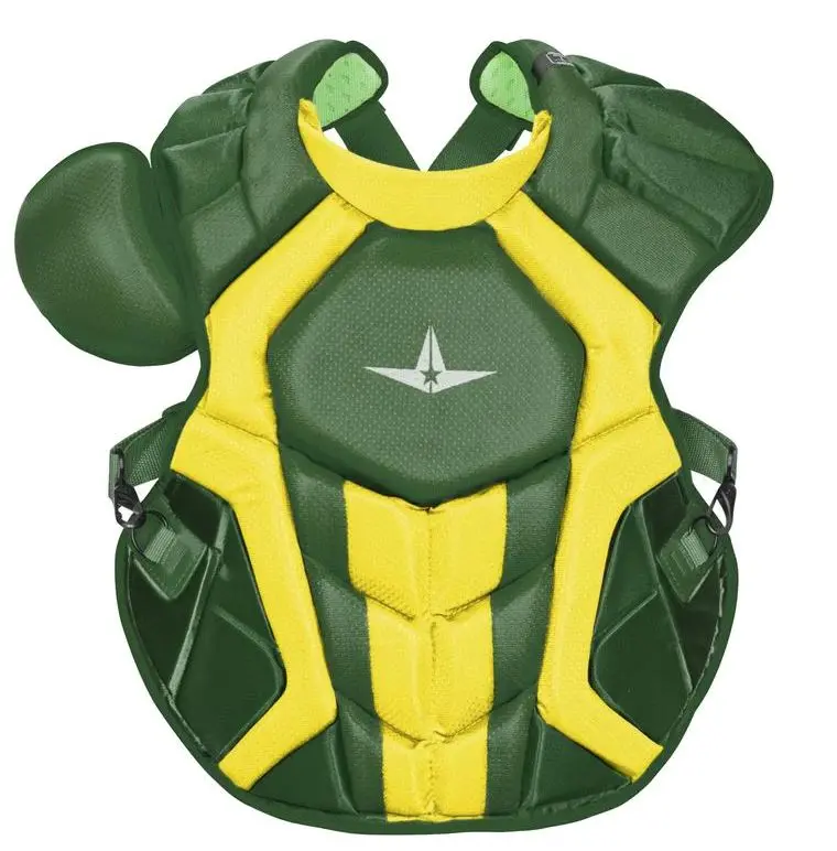 Allstar S7 Axis™ 15.5" (Nocsae) Green/Gold - Catcher's Chest Protector 1