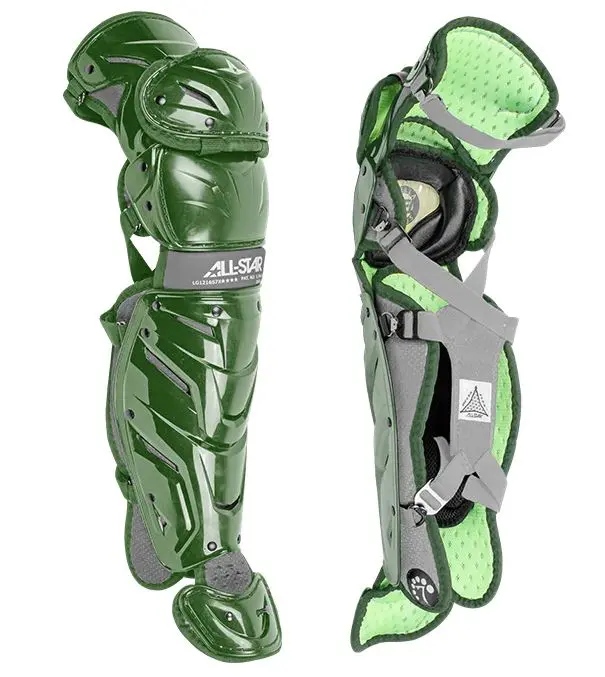 Allstar S7 Axis™ 13.5" Green/Grey - Catchers Leg Guard 1
