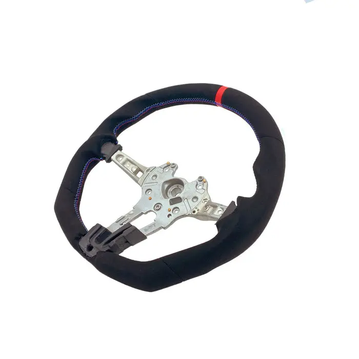 Shft Bmw F Series Flat Bottom Steering Wheel In Alcantara With Red Stripe 1