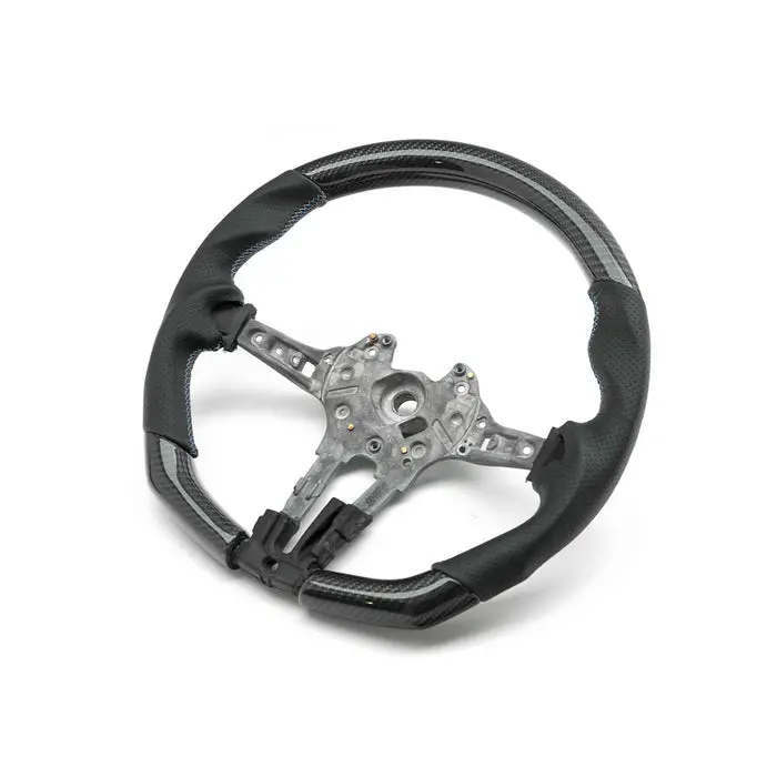 Shft Bmw F Series Flat Bottom Steering Wheel In Matte Carbon & Perforated Leather 1