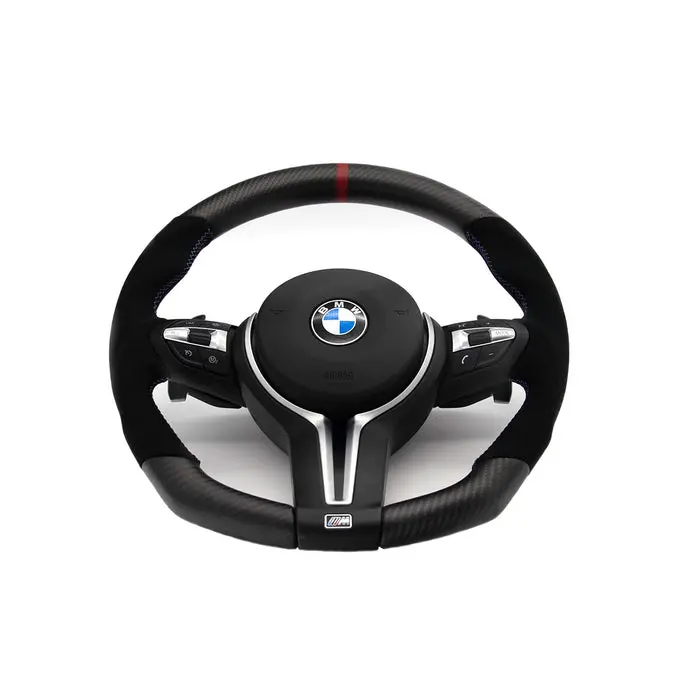Shft Bmw F Series Flat Bottom Steering Wheel In Matte Carbon Fibre & Alcantara 1