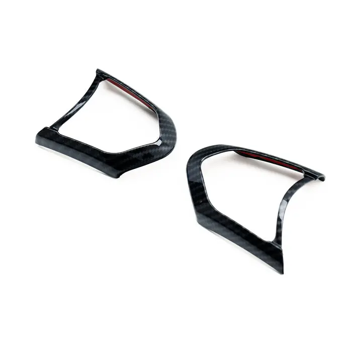 Shft Bmw F Series Steering Wheel Button Trim In Gloss Carbon Fibre Look 1