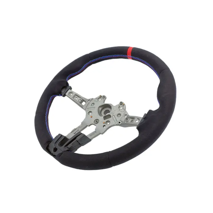 Shft Bmw F Series Round Steering Wheel In Alcantara With Red Stripe 1