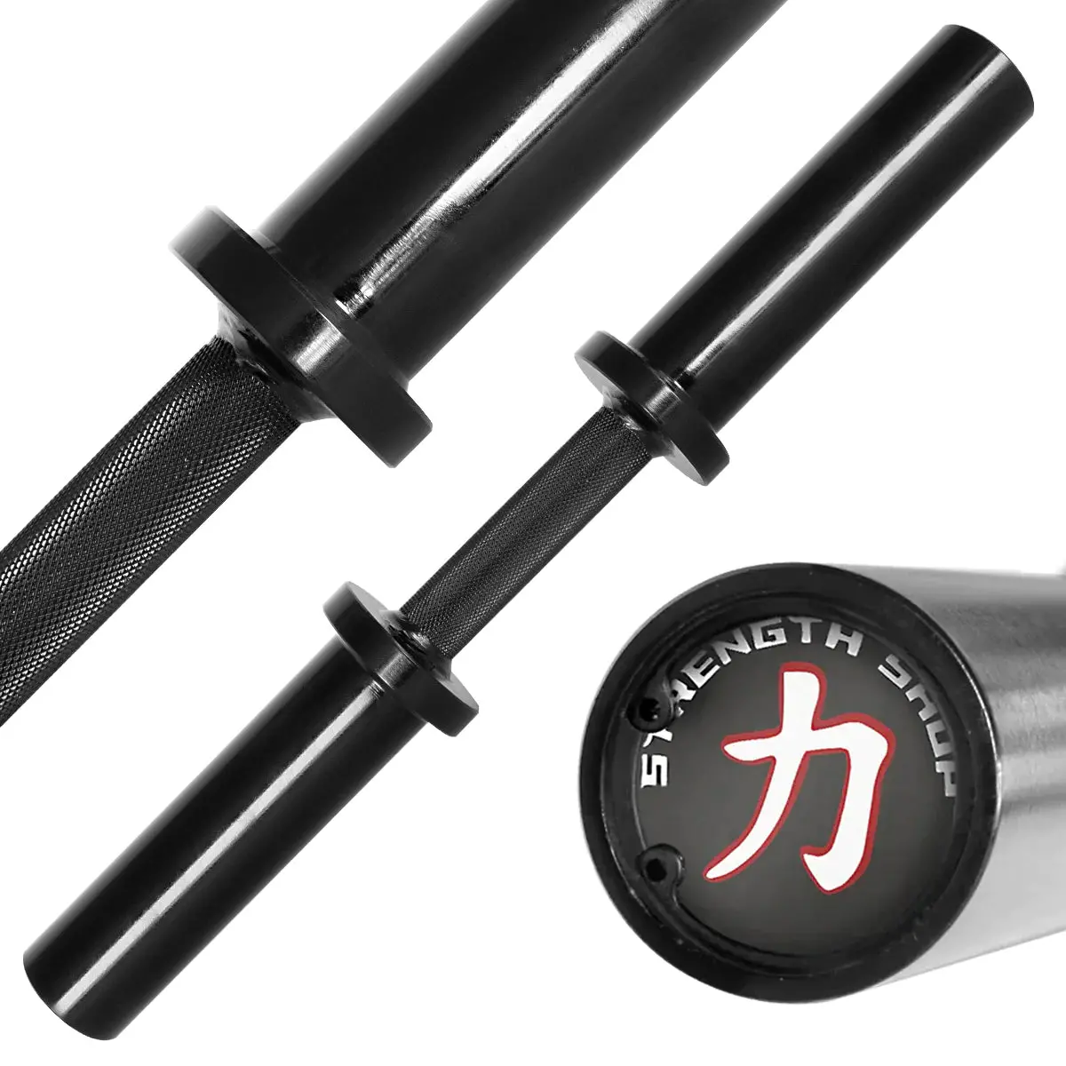 Olympic Dumbbell Handle With Fixed Sleeves 1