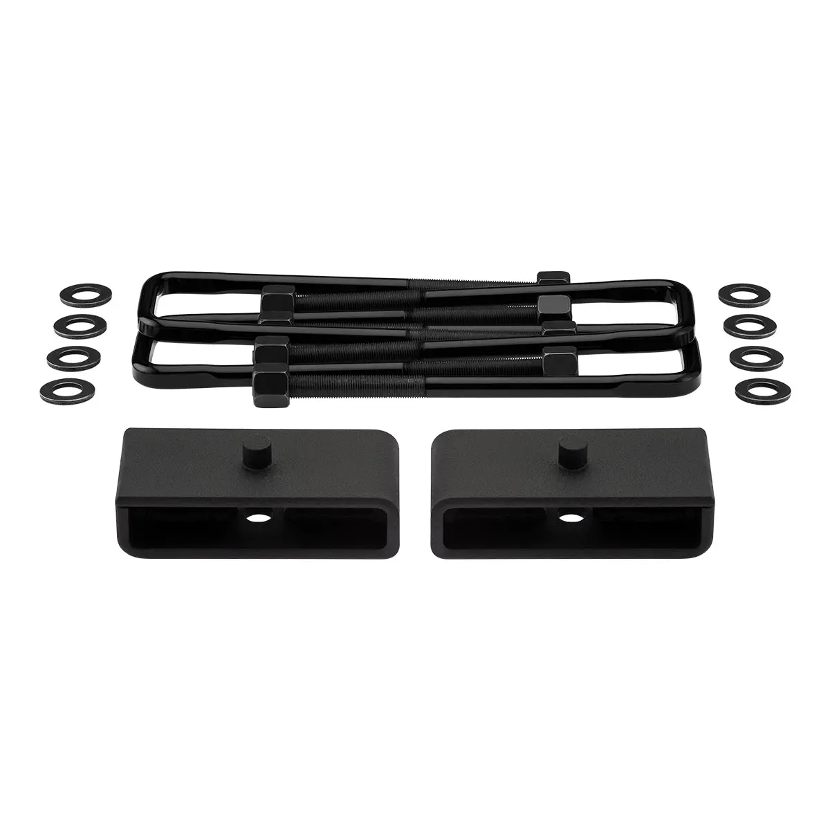 1988-1998 Chevrolet C2500 2Wd Rear Lift Blocks With Premium Forged Flat Top U-Bolts 2