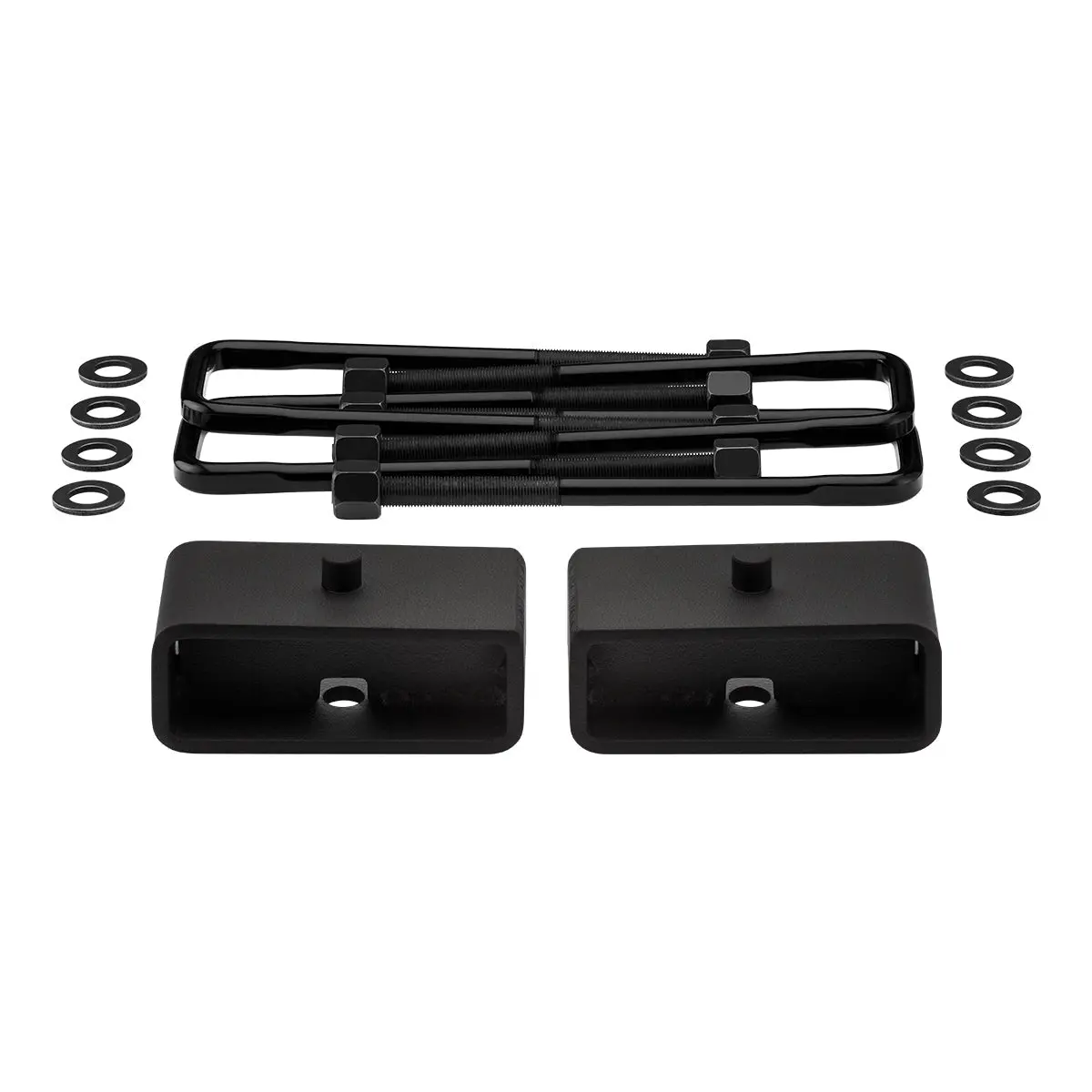 1992-2006 Chevrolet Suburban 1500 2Wd Rear Lift Blocks With Premium Forged Flat Top U-Bolts 3