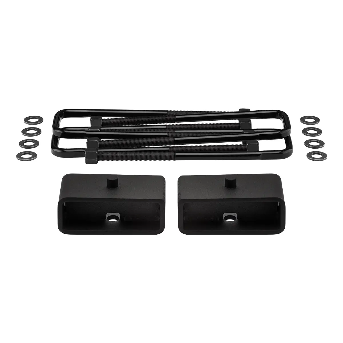 2001-2010 Chevrolet Silverado 1500Hd 2Wd 4Wd Rear Lift Blocks With Premium Forged Flat Top U-Bolts 3