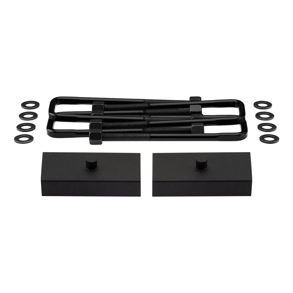 1" Rear Lift Blocks + Flat Top Steel U-Bolts For 2005-2022 Nissan Frontier Soa Setup Only 1