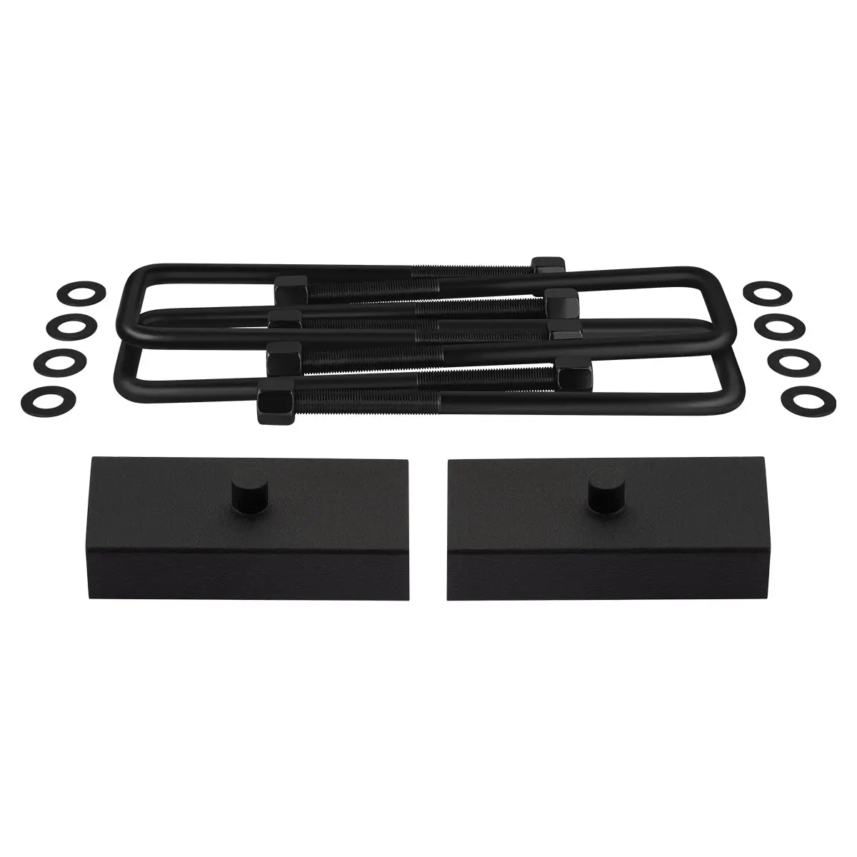 2009-2012 Suzuki Equator 2Wd 4Wd Rear Lift Blocks With Premium Forged Flat Top U-Bolts 1