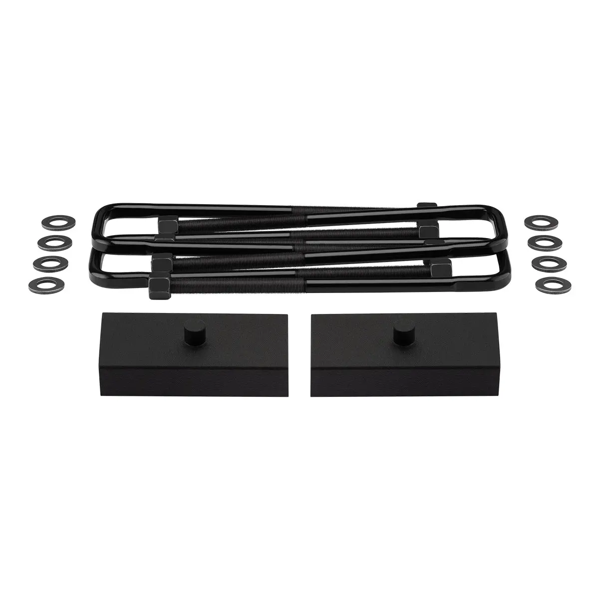 1994-2002 Dodge Ram 2500 2Wd Rear Lift Blocks With Premium Forged Flat Top U-Bolts 1