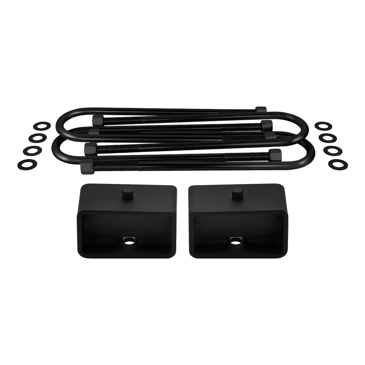 2002-2008 Dodge Ram 1500 2Wd Rear Suspension Lift Blocks With Round Bend 9/16 U-Bolts 1