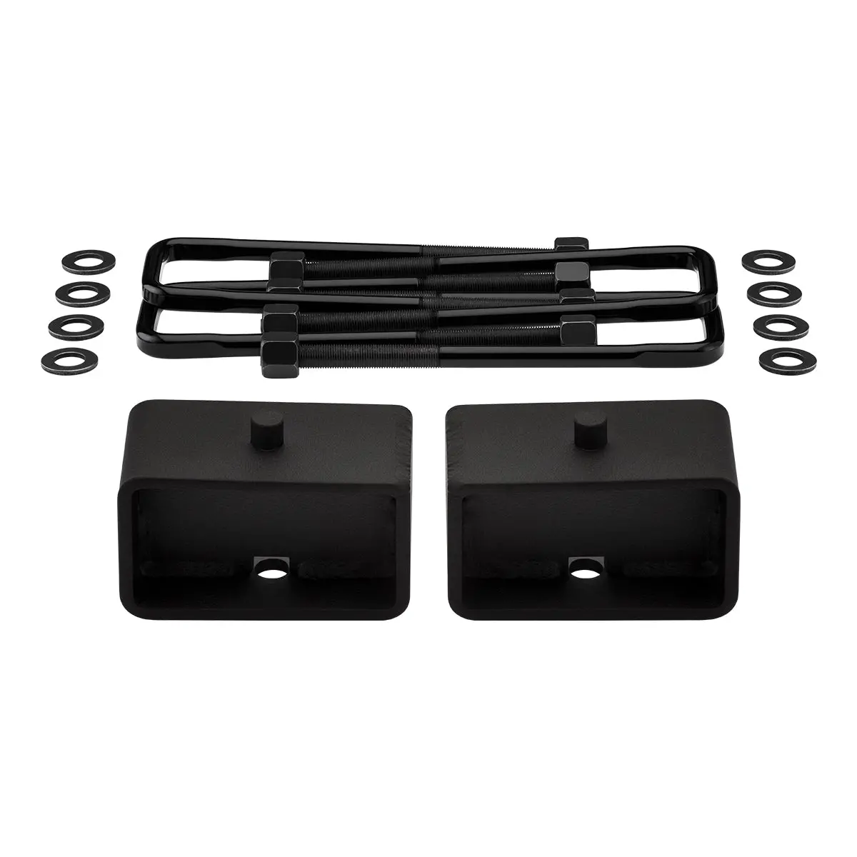 1988-1998 Chevrolet K1500 4Wd Rear Lift Blocks With Premium Forged Flat Top U-Bolts 4