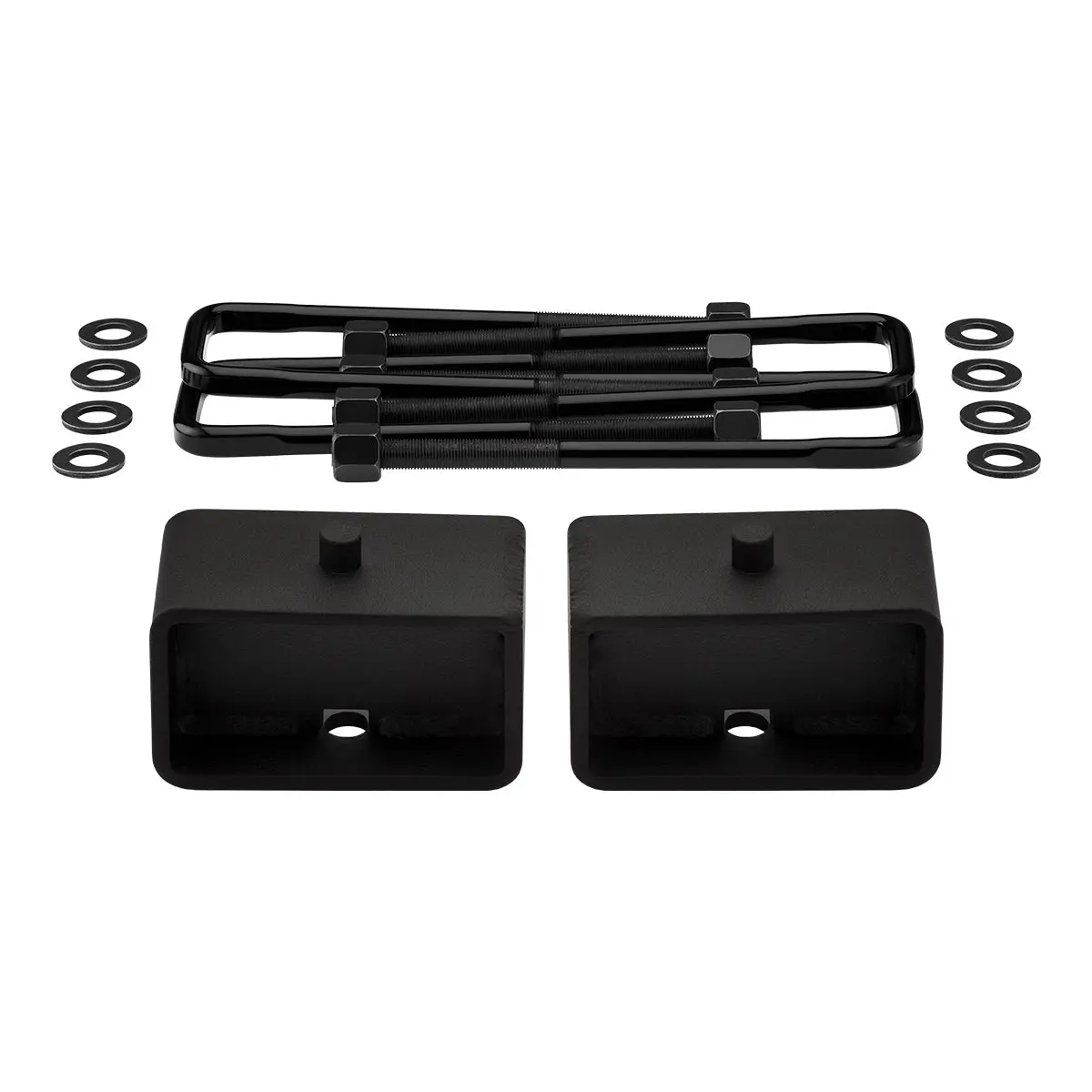 2000-2013 Chevrolet Suburban 2500 2Wd 4Wd Rear Lift Blocks With Premium Forged Flat Top U-Bolts 4