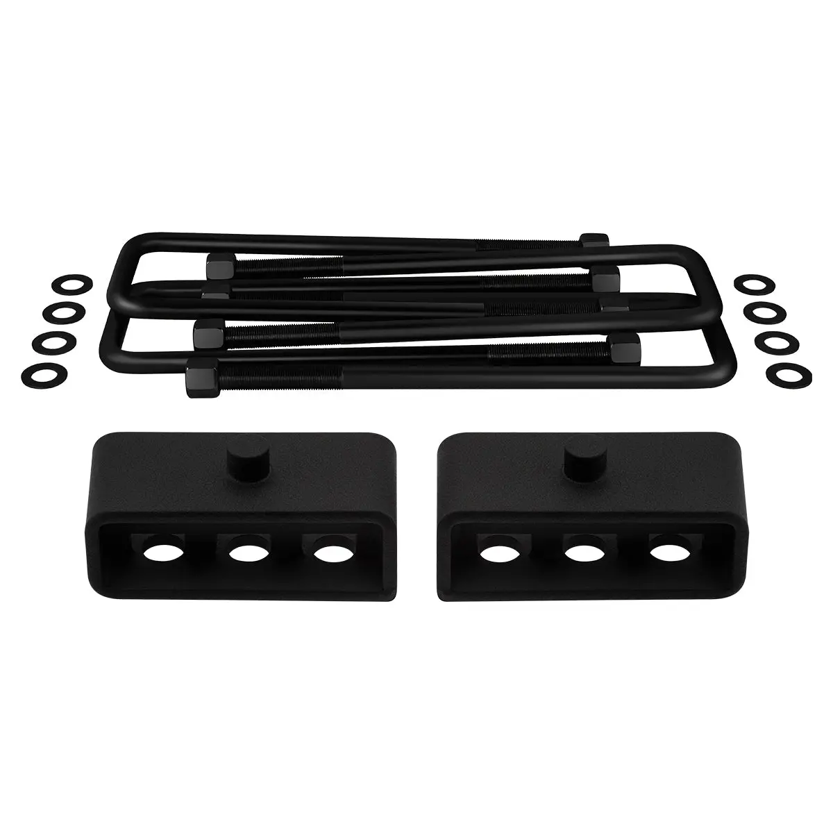 2011-2019 Chevrolet Silverado 2500Hd Rear Lift Blocks With Square U-Bolts 3/4Th Axle Alignment Pins 3