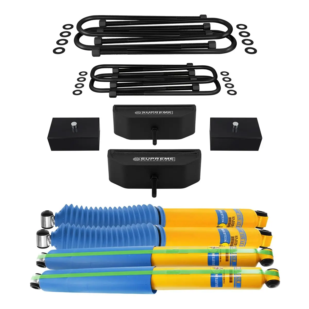 1999-2004 Ford F350 Super Duty Full Front And Rear Lift Blocks Kit 4Wd W/ Bilstein Shocks 1