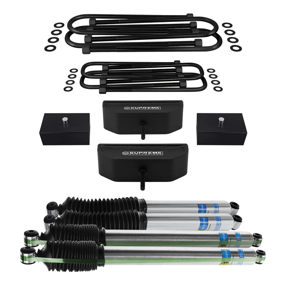 1999-2004 Ford F250 Super Duty Full Front And Rear Lift Blocks Kit 4Wd W/ Bilstein Shocks 7