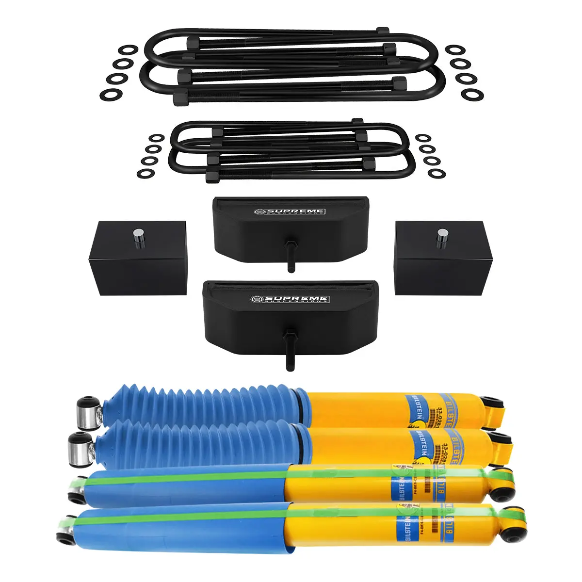 1999-2004 Ford F250 Super Duty Full Front And Rear Lift Blocks Kit 4Wd W/ Bilstein Shocks 4