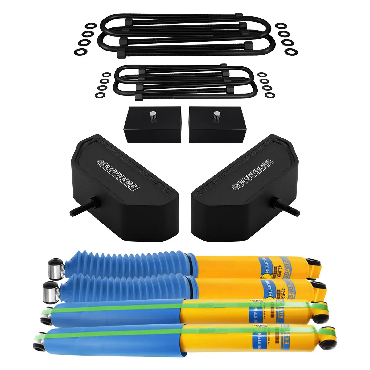 1999-2004 Ford F250 Super Duty Full Front And Rear Lift Blocks Kit 4Wd W/ Bilstein Shocks 5