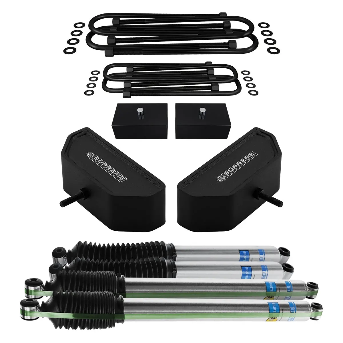 1999-2004 Ford F250 Super Duty Full Front And Rear Lift Blocks Kit 4Wd W/ Bilstein Shocks 7