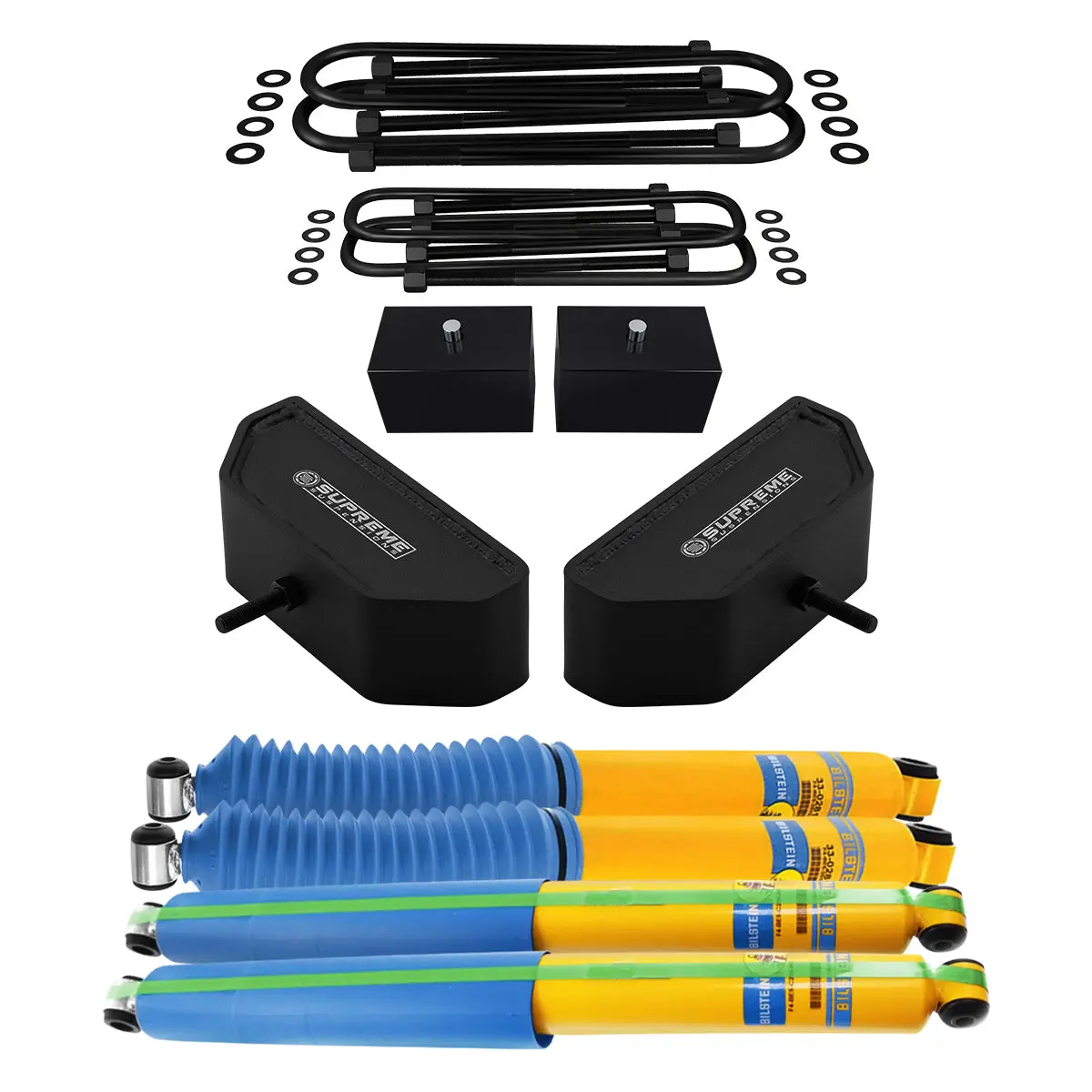 1999-2004 Ford F250 Super Duty Full Front And Rear Lift Blocks Kit 4Wd W/ Bilstein Shocks 6