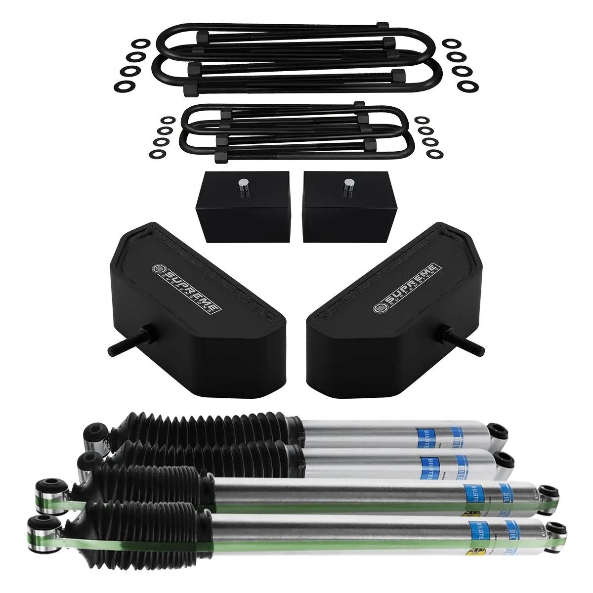 1999-2004 Ford F250 Super Duty Full Front And Rear Lift Blocks Kit 4Wd W/ Bilstein Shocks 8