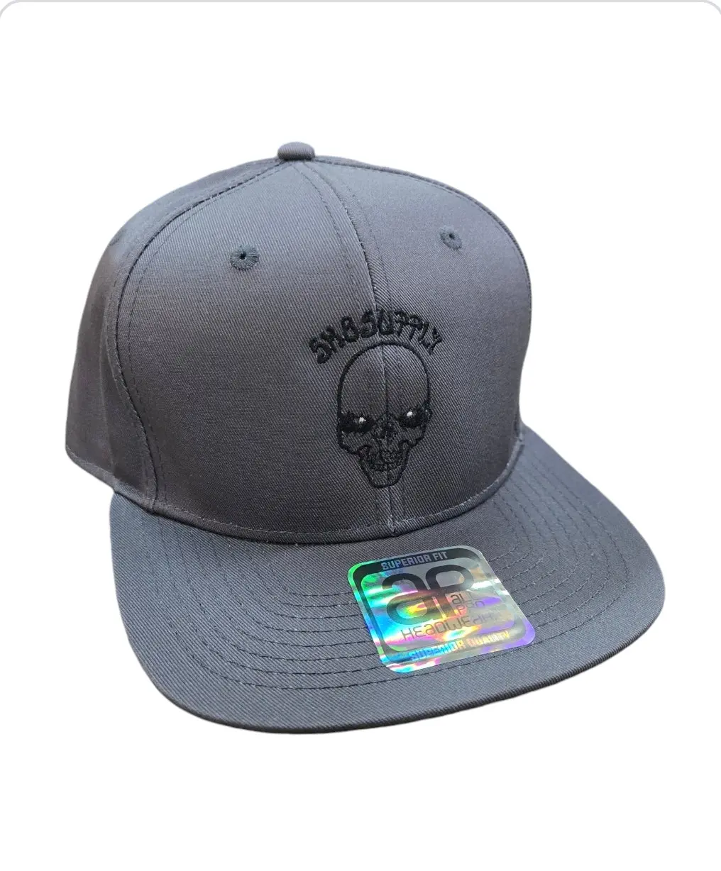 Sk8supply Wes Humpston Skull Logo Canvas Snap Back Hat - Gray Black 1