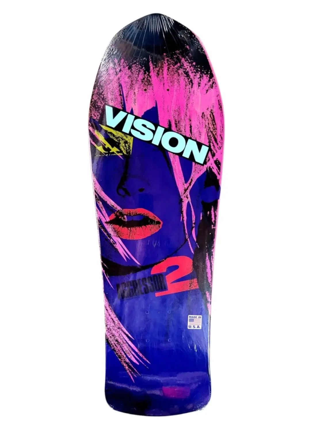 Vision Agressor Ii Reissue Skateboard Deck - Pink Stain 1
