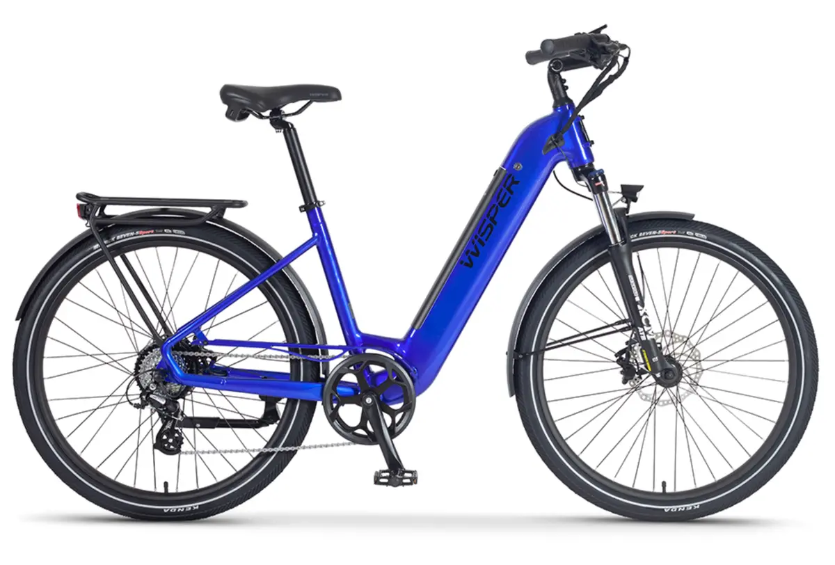 Wisper Wayfarer Step-Through E-Bike Featuring Front Hub Motor