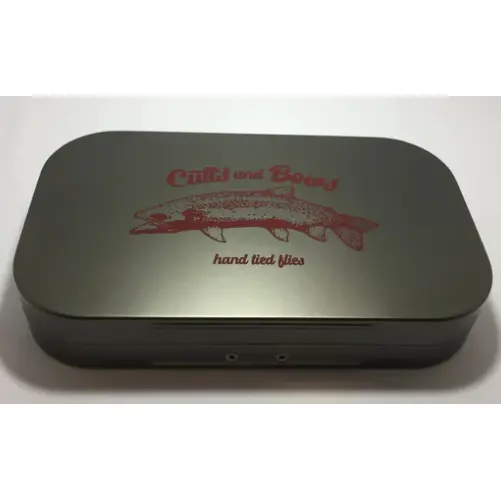 Gun Metal Burg. Print "Cutty" Aluminum Fly Box 1