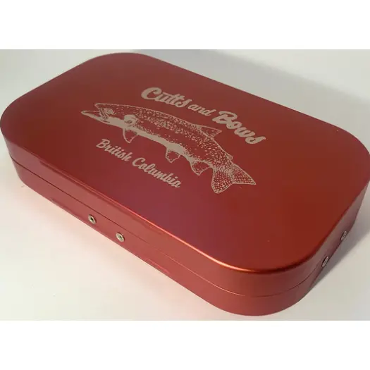 Red Etched "Cutty" Aluminum Fly Box 1