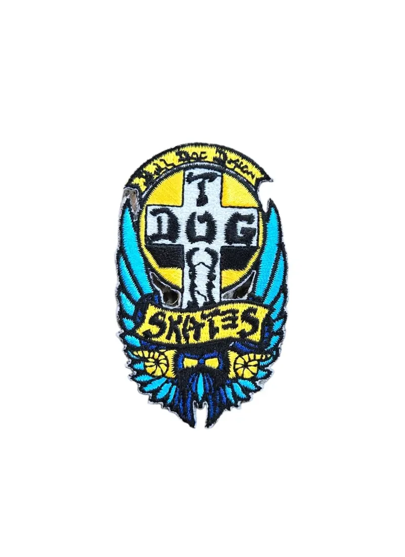 Dogtown Bull Dog Patch 2.5"- Blue Yellow 1