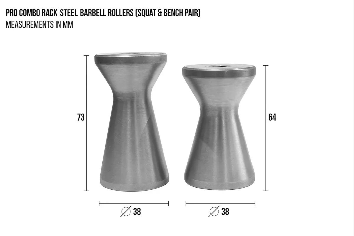 Pro Combo Rack Stainless Steel Barbell Rollers (Squat & Bench Pair) 2