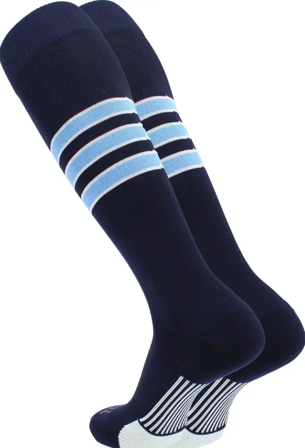 Tck Dugout Performance Striped Over The Calf Sock - Navy 1