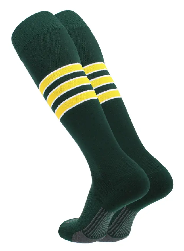 Tck Dugout Performance Striped Over The Calf Sock - Green 1