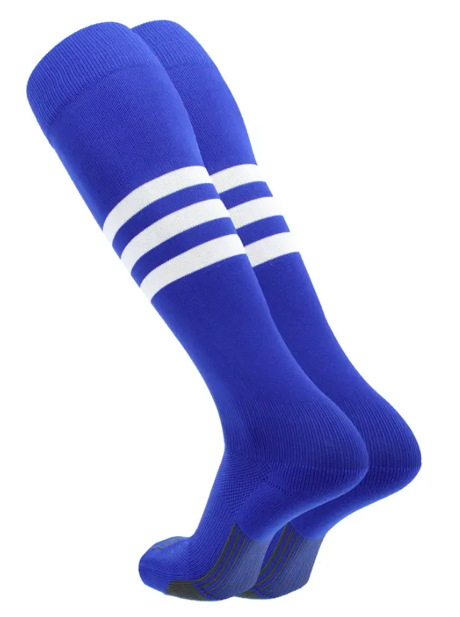 Tck Dugout Performance Striped Over The Calf Sock - Royal 1