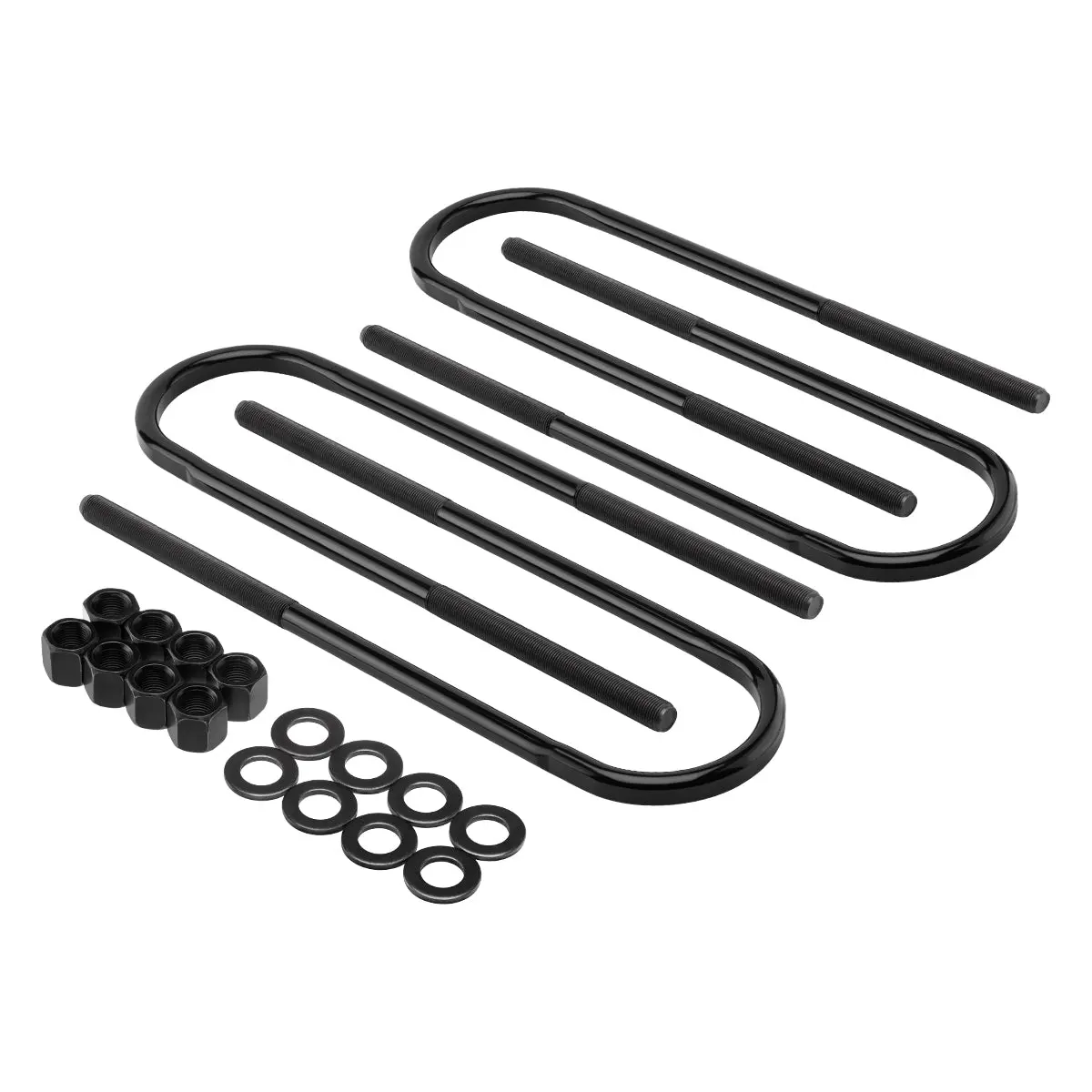 Forged Flat Top Round U-Bolts 13.5" Long X 3.75" Wide X 9/16" Threads For 2003-2012 Dodge Ram 3500 1