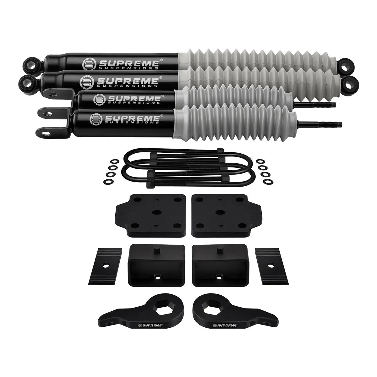 1999-2007 Gmc Sierra 1500 Full Suspension Lift Kit With Rear U-Bolt Flip Kit & Max Performance Shocks 4Wd 1