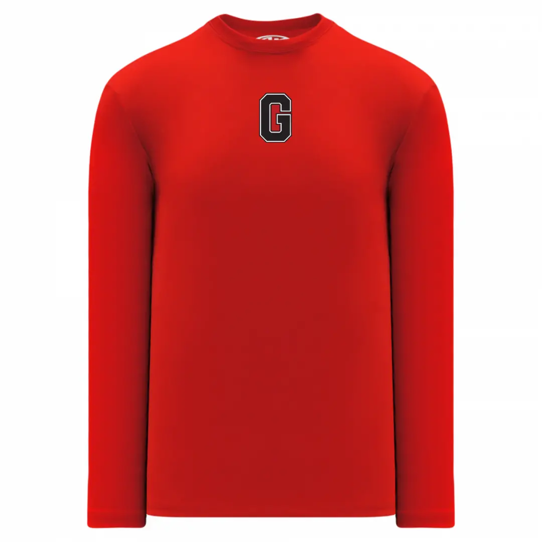 Athletic Knit A1900 Georgina Bulldogs Long Sleeve Tee - Red 1