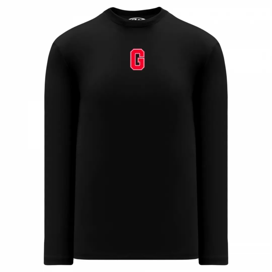 Athletic Knit A1900 Georgina Bulldogs Long Sleeve Tee - Black 1
