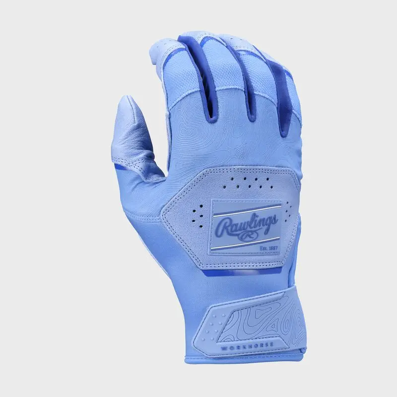 Rawlings Workhorse Batting Gloves | Adult | Columbia Blue 1
