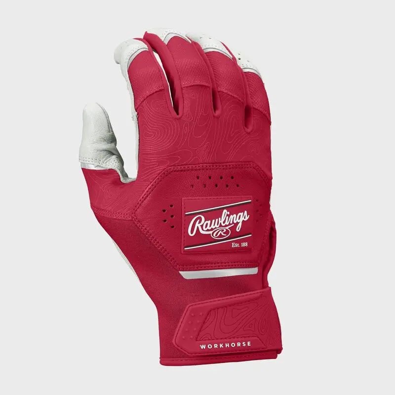 Rawlings Workhorse Batting Gloves | Adult | Scarlet 1