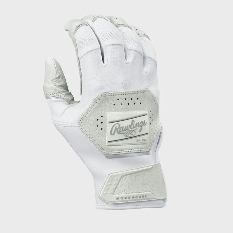 Rawlings Workhorse Batting Gloves | Adult | White 1