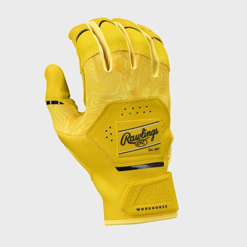 Rawlings Workhorse Batting Gloves | Adult | Yellow 1