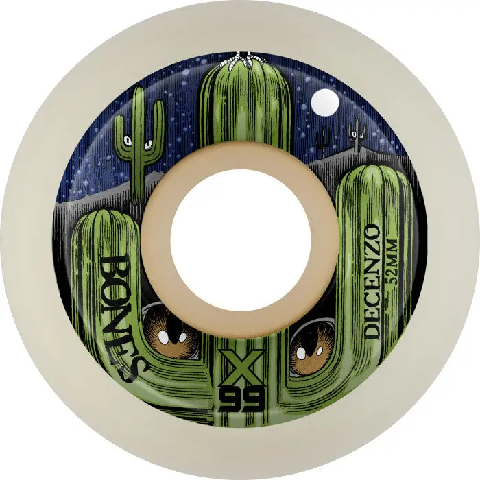 Bones Wheels X-Formula Skateboard Wheels Decenzo Cat Eye Cacti 52 V5 Sidecut 99A 4Pk 1