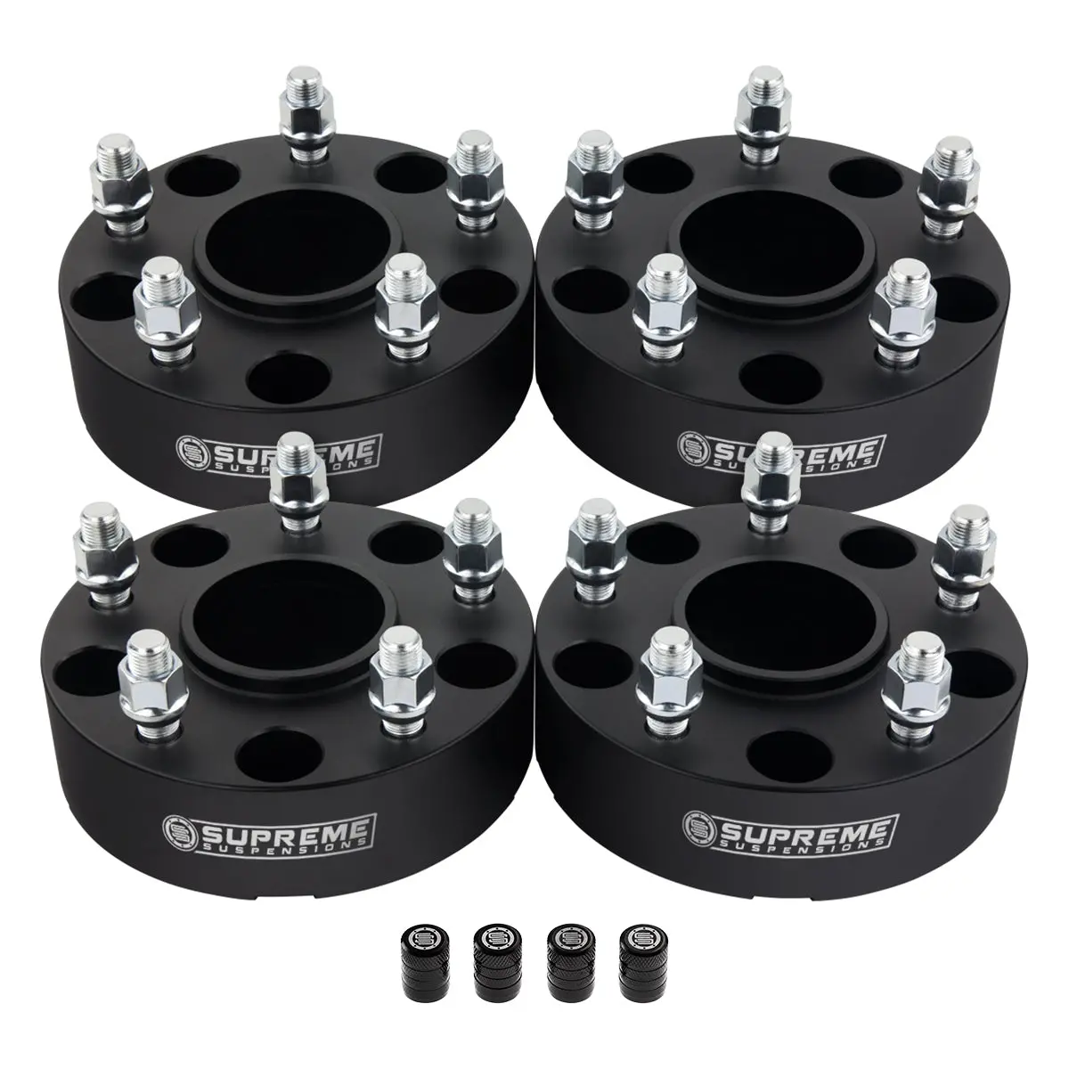 Hub Centric Wheel Spacers Dodge Ram Dakota Durango 5X5.5" Bp 9/16"X18 + Valve Caps 2