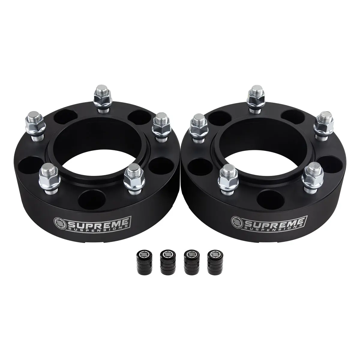 Hub Centric Wheel Spacers Toyota Tundra / Sequoia / Lexus 5X150mm M14x1.5 + Tire Valve Caps 1