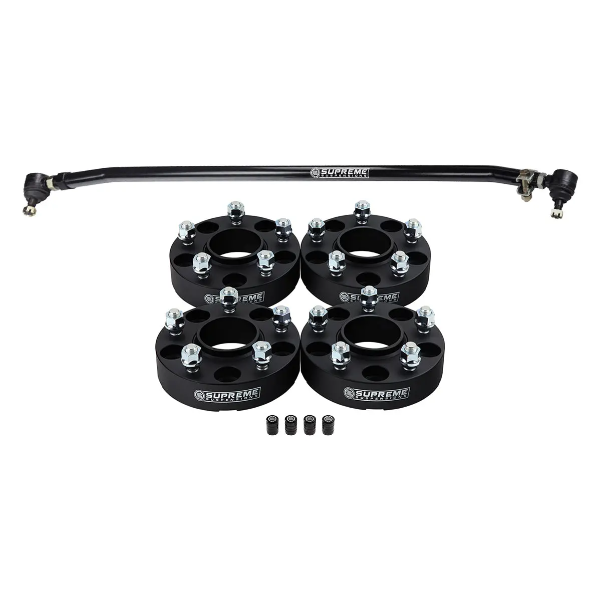 Wheel Spacer Set + Adj. Tie Rod 2007-2018 Wrangler Jk | Free Tire Valve Caps 1