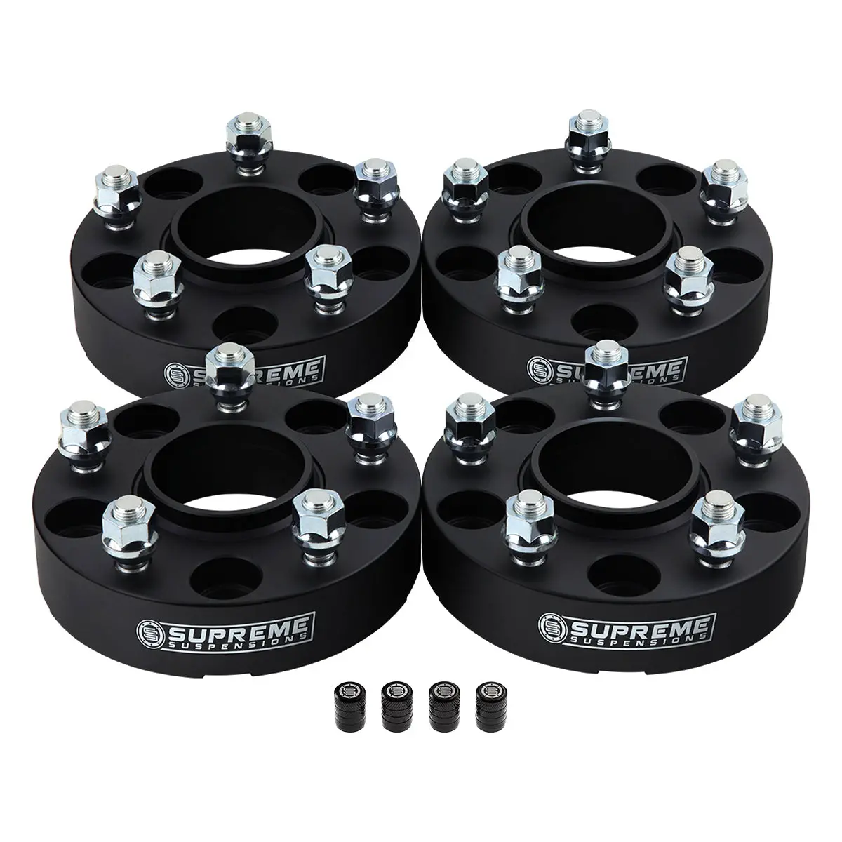 Hub Centric Wheel Spacers Jeep Wj Wk Jk / 5X5" Bp 1/2"X20 Studs + Valve Caps 2