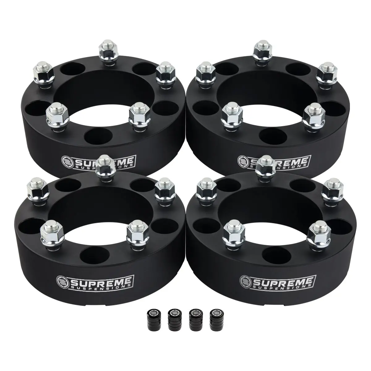 Wheel Spacers Ford F150 / Ram 1500 - 5X5.5" Bp / 1/2" X 20 Studs + Valve Caps 2